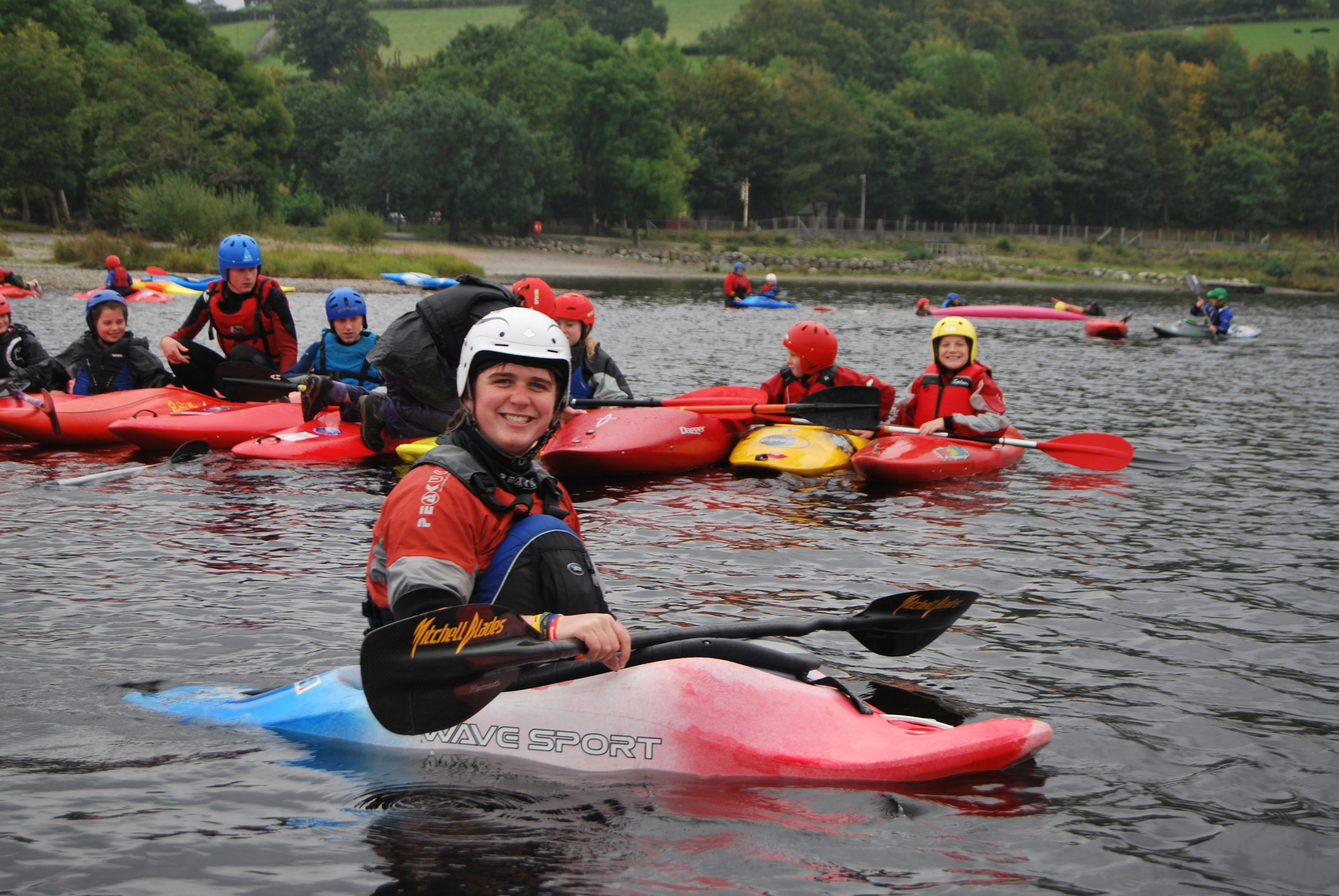 Scouts with instructor paddling